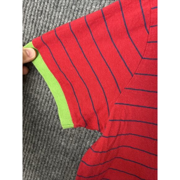 Vintage American Eagle Mens Polo Shirt Size Medium Y2K Striped Preppy Surfer - Picture 4 of 8